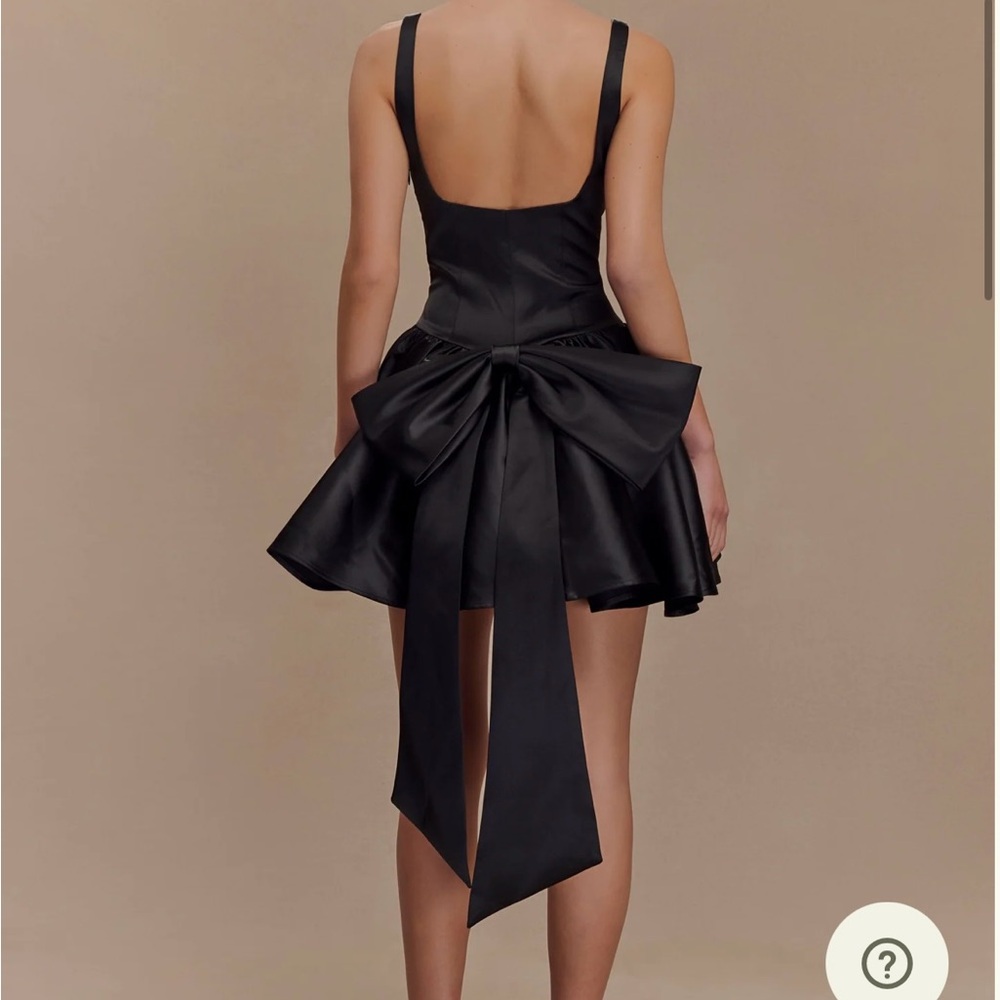 Meshki Felicia Satin Mini Dress with Bow - Picture 2 of 3